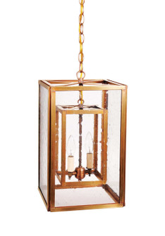 Foyer Two Light Hanging Lantern in Antique Brass (196|SS1016ABLT2CSG)