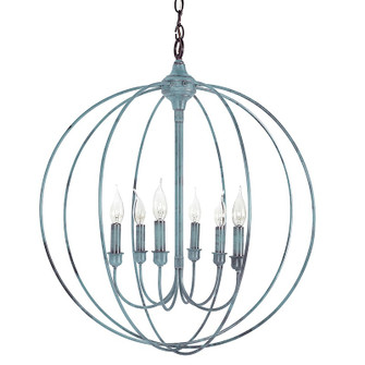 Orb Six Light Hanging Lantern in Verdi Gris (196|CH906VGLT6)