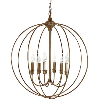 Orb Six Light Hanging Lantern in Antique Brass (196|CH906ABLT6)