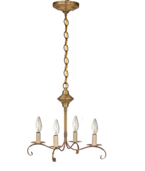 Chandelier Four Light Hanging Lantern in Antique Brass (196|984ABLT4)