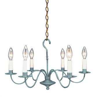 Chandelier Six Light Hanging Lantern in Verdi Gris (196|982VGLT6)