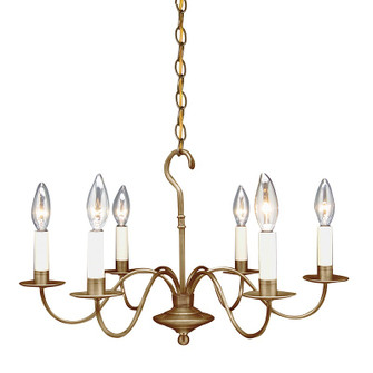 Chandelier Six Light Hanging Lantern in Antique Brass (196|982ABLT6)