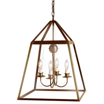 Foyer Four Light Hanging Lantern in Antique Brass (196|9732ABLT904CLR)