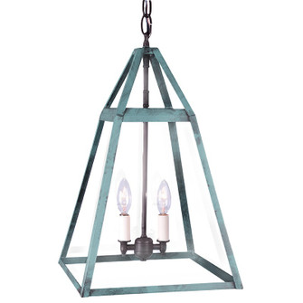 Foyer Two Light Hanging Lantern in Verdi Gris (196|9722VGLT2CLR)