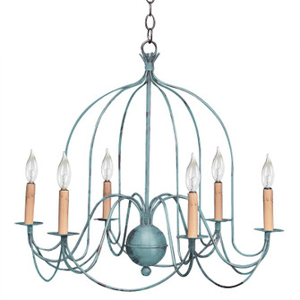 Chandelier Six Light Hanging Lantern in Verdi Gris (196|940VGLT6)