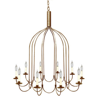 Chandelier Ten Light Hanging Lantern in Antique Brass (196|939ABLT10)