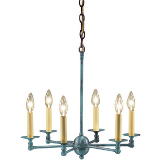 Chandelier Six Light Hanging Lantern in Verdi Gris (196|935VGLT6)