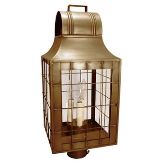 Livery Three Light Post Mount in Antique Brass (196|9253ABLT3CLR)