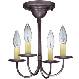 Flush Four Light Hanging Lantern in Dark Brass (196|904FDBLT4)