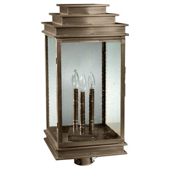 Empire Three Light Post Mount in Dark Antique Brass (196|8953DABLT3CSG)