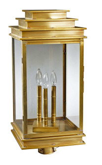 Empire Three Light Post Mount in Antique Brass (196|8953ABLT3CLR)