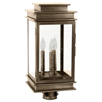 Empire Three Light Post Mount in Dark Antique Brass (196|8933DABLT3CSG)