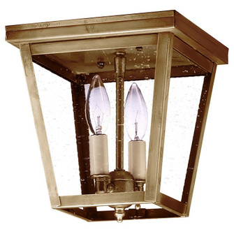 Flush Two Light Flush Mount in Antique Brass (196|7324ABLT2CSG)