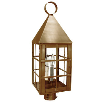 York Three Light Post Mount in Antique Brass (196|7153ABLT3CSG)
