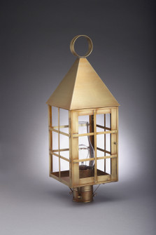 York One Light Post Mount in Antique Brass (196|7153ABCIMCLR)
