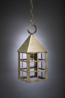 York One Light Hanging Lantern in Antique Brass (196|7132ABMEDCLR)