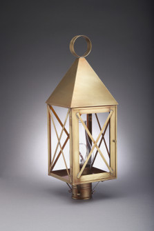 York One Light Post Mount in Antique Brass (196|7053ABCIMCLR)