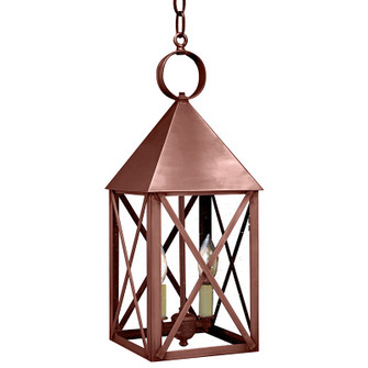 York Two Light Hanging Lantern in Antique Copper (196|7042ACLT2CSG)