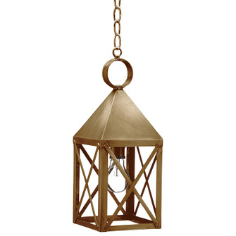 York One Light Hanging Lantern in Antique Brass (196|7032ABMEDCLR)