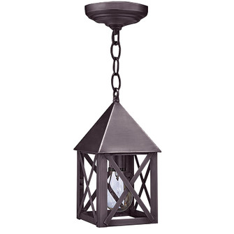York One Light Hanging Lantern in Dark Brass (196|7012DBMEDCLR)