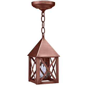 York One Light Hanging Lantern in Antique Copper (196|7012ACMEDSMG)