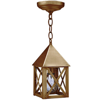 York One Light Hanging Lantern in Antique Brass (196|7012ABMEDSMG)