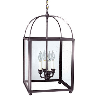 Foyer Four Light Hanging Lantern in Dark Brass (196|6832DBLT4CSG)