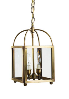Foyer Two Light Hanging Lantern in Dark Antique Brass (196|6812DABLT2CLR)
