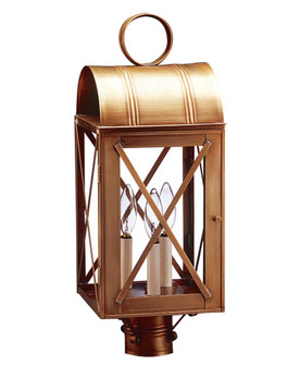Adams Three Light Post Mount in Antique Brass (196|6053ABLT3CLR)