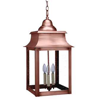 Concord Three Light Hanging Lantern in Antique Copper (196|5652ACLT3CSG)