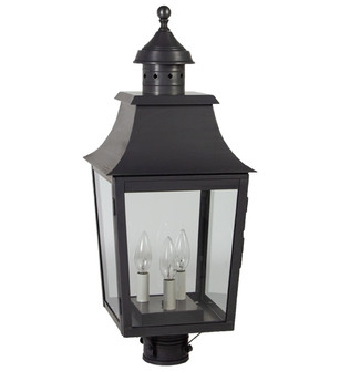 Sharon Three Light Post Mount in Dark Brass (196|5543DBLT3CLR)