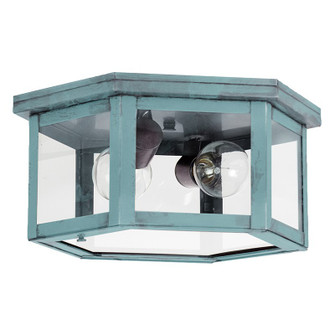 Flush Two Light Flush Mount in Verdi Gris (196|4604VGMED2CLR)