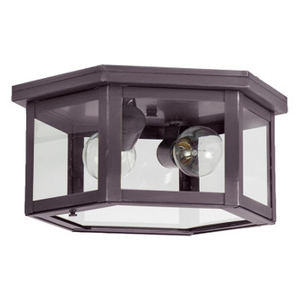 Flush Two Light Flush Mount in Dark Brass (196|4604DBMED2CLR)