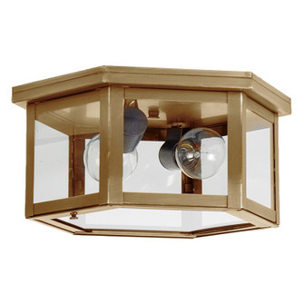Flush One Light Flush Mount in Antique Brass (196|4604ABMED2CLR)