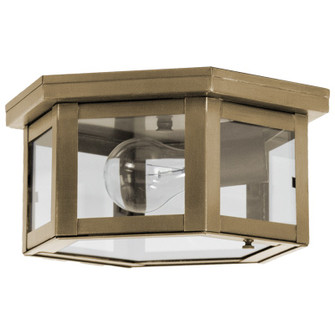 Flush One Light Flush Mount in Antique Brass (196|4504ABMEDCLR)