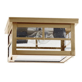 Flush Two Light Flush Mount in Antique Brass (196|4404ABMED2CSG)