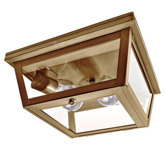 Flush Two Light Flush Mount in Antique Brass (196|4204ABMED2CLR)
