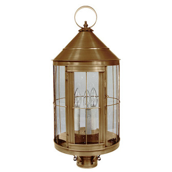 Heal Three Light Post Mount in Antique Brass (196|3353ABLT3SMG)