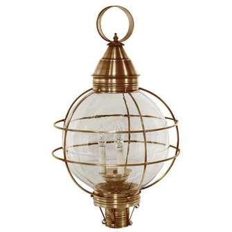 Round Three Light Post Mount in Antique Brass (196|2863ABLT3CSG)