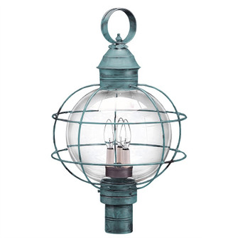 Round Three Light Post Mount in Verdi Gris (196|2853VGLT3CLR)