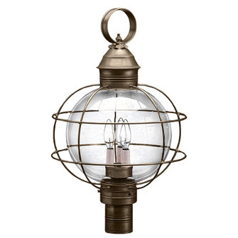 Round Three Light Post Mount in Dark Antique Brass (196|2853DABLT3CSG)