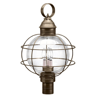Round Three Light Post Mount in Dark Antique Brass (196|2853DABLT3CLR)