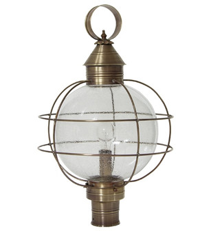 Round One Light Post Mount in Antique Brass (196|2853ABMEDCSG)