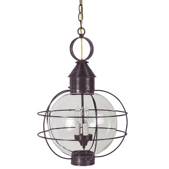 Round Three Light Hanging Lantern in Dark Brass (196|2852DBLT3CSG)