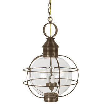 Round Three Light Hanging Lantern in Dark Antique Brass (196|2852DABLT3CLR)