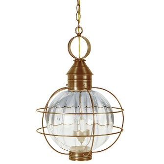 Round Three Light Hanging Lantern in Antique Brass (196|2852ABLT3OPT)