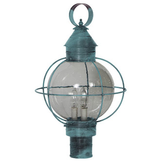 Round Three Light Post Mount in Verdi Gris (196|2843VGLT3CSG)