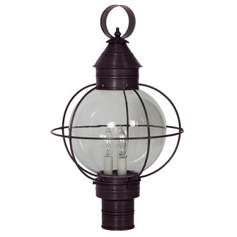 Round Three Light Post Mount in Dark Brass (196|2843DBLT3CLR)