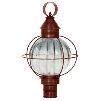 Round Three Light Post Mount in Antique Copper (196|2843ACLT3OPT)