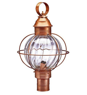 Round One Light Post Mount in Antique Brass (196|2843ABMEDOPT)